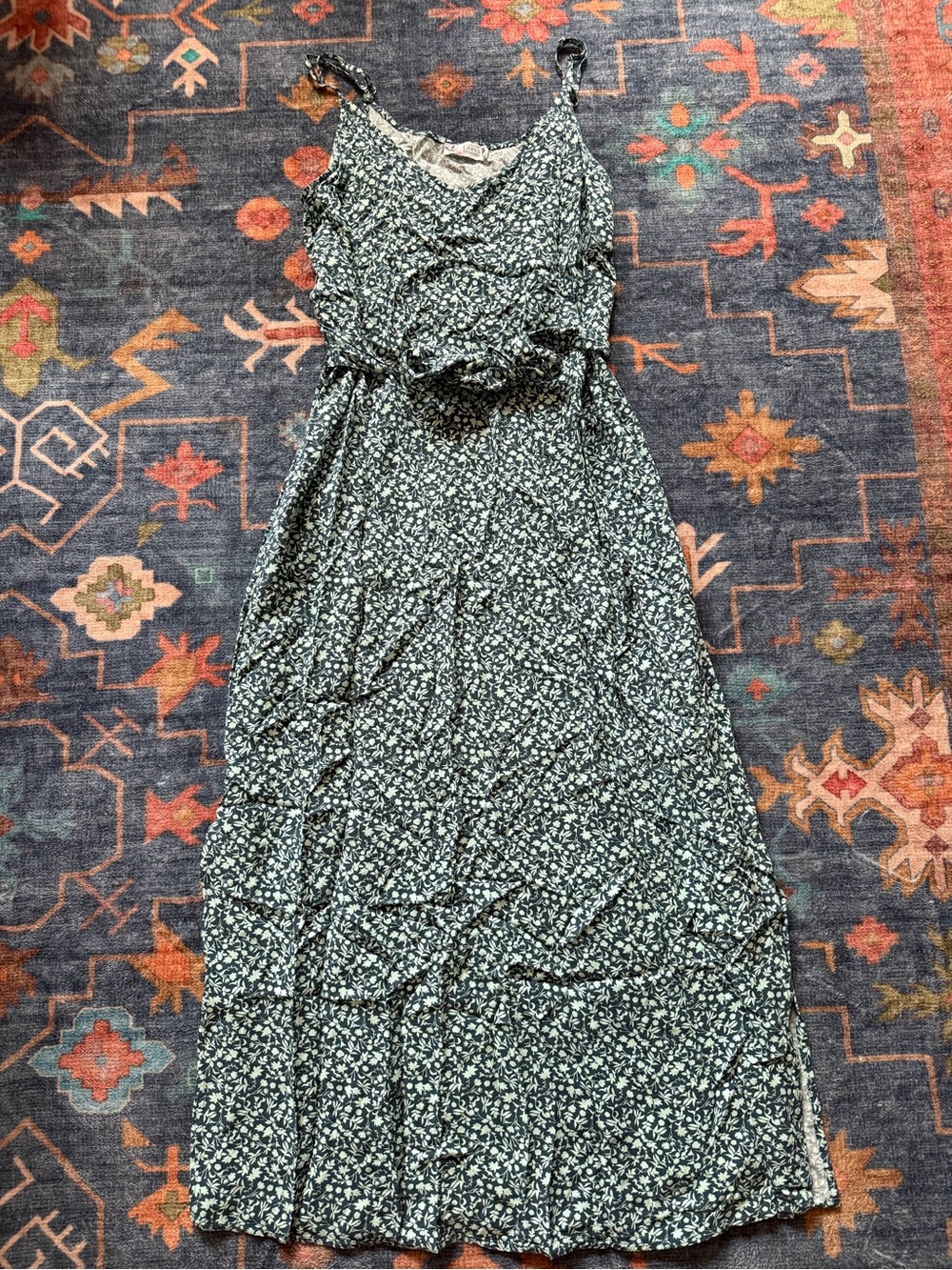 Carve Designs Dark Green Floral Maxi Dress